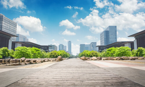 park in lujiazui financial center, Shanghai, China